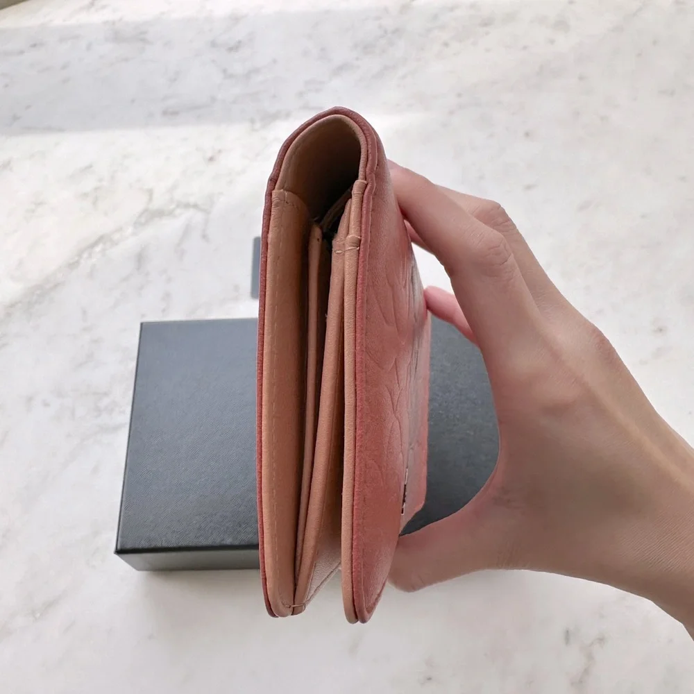 Chanel CC Coral Camellia Bifold Wallet